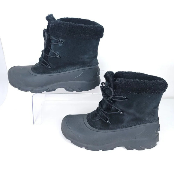 SOREL Snow Angel Womens 6.5 Insulated Waterproof Winter Boot Black Warm Leather - Picture 2 of 12